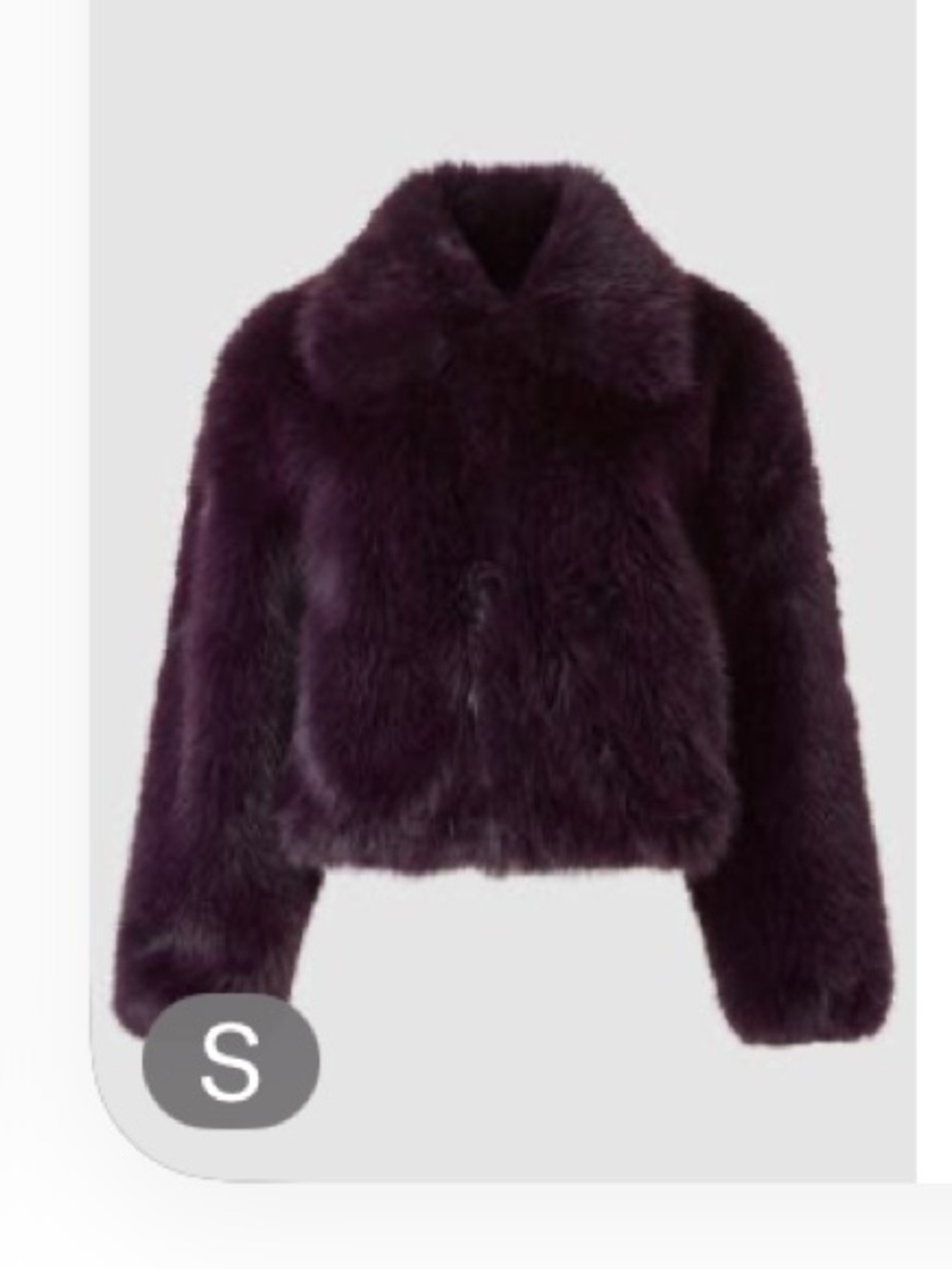 kate spade Plush Faux Fur Cropped Jacket in Deep Plum